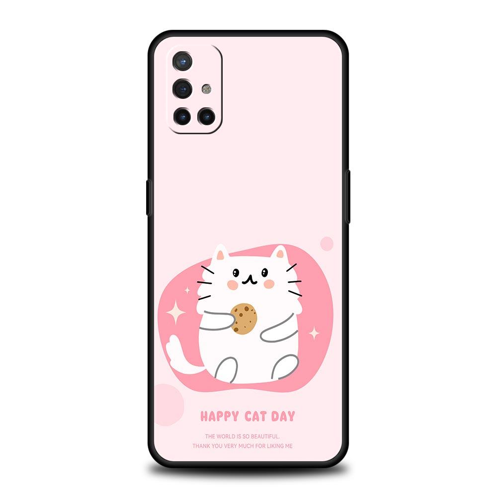 Cute Cartoon Black Cat Phone Case For OnePlus 15 13 12 11 10 9 8 15T 13T 10T 7T Pro 13R 12R 9RT 8T Nord 4 N10 2T CE 2 3 5G Cover