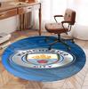 Manchester City FC Pattern Round Rug, Indoor/Outdoor Mat, for Picnic, Gameroom, Bedroom, Office, Living Room, Home Decor Carpet, Birthday Gift