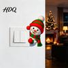 Creative Seasonal Stickers Christmas Snowman Switch Sticker Removable Decorative PVC Decal Cute Bedroom Wall Cartoon Art for Holiday Atmosphere