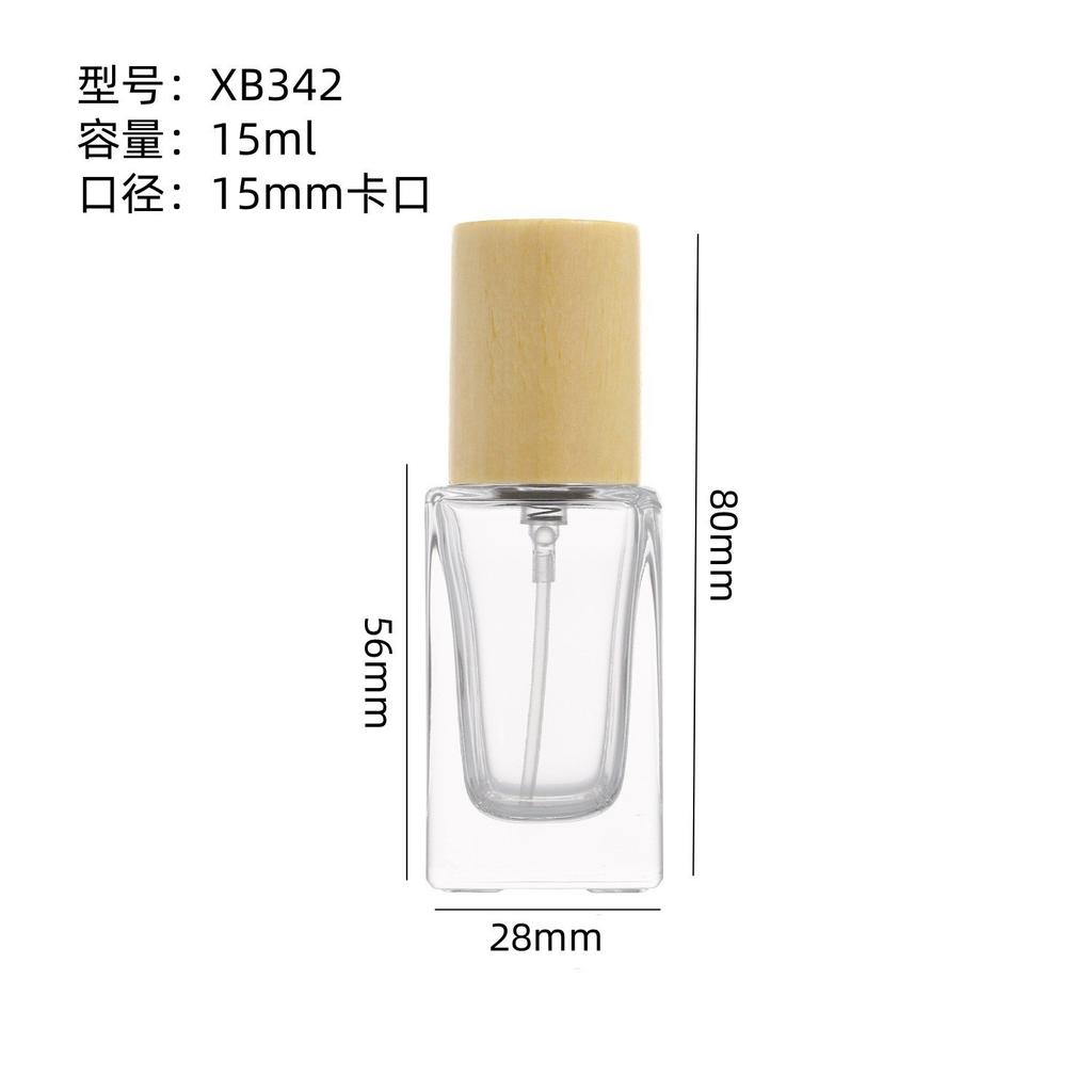 15ml Transparent Glass Perfume Bottle, Empty Spray Atomizer with 15mm Neck, Portable Travel Refillable Sample Container