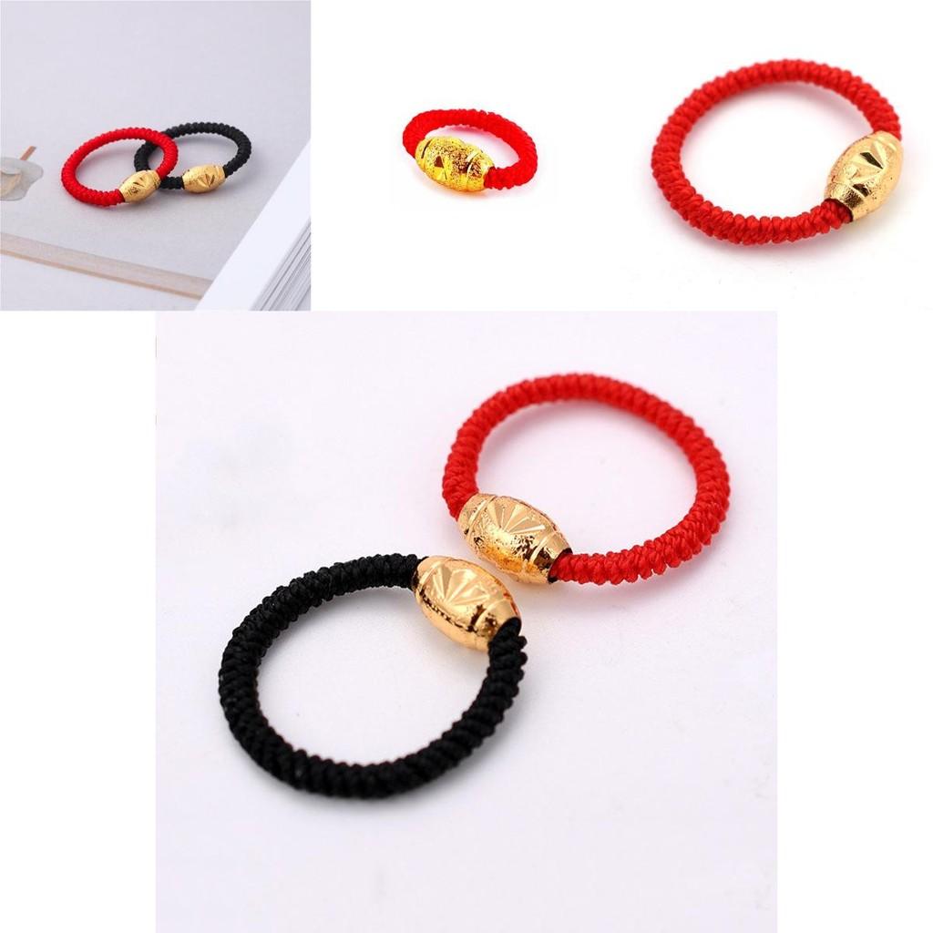 Stilvoller von der Natur inspirierter Kupfergoldring mit roten und schwarzen vietnamesischen Sandschmuckperlen