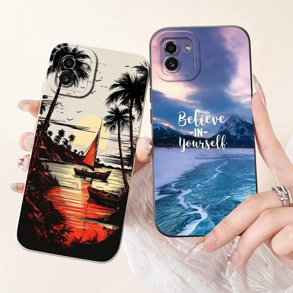 For Samsung Galaxy A03 Case Cover Luxury Fashion Flower Kawaii Cute Shockproof Phone Case For Samsung SM-A035F SM-A035M SM-A035G