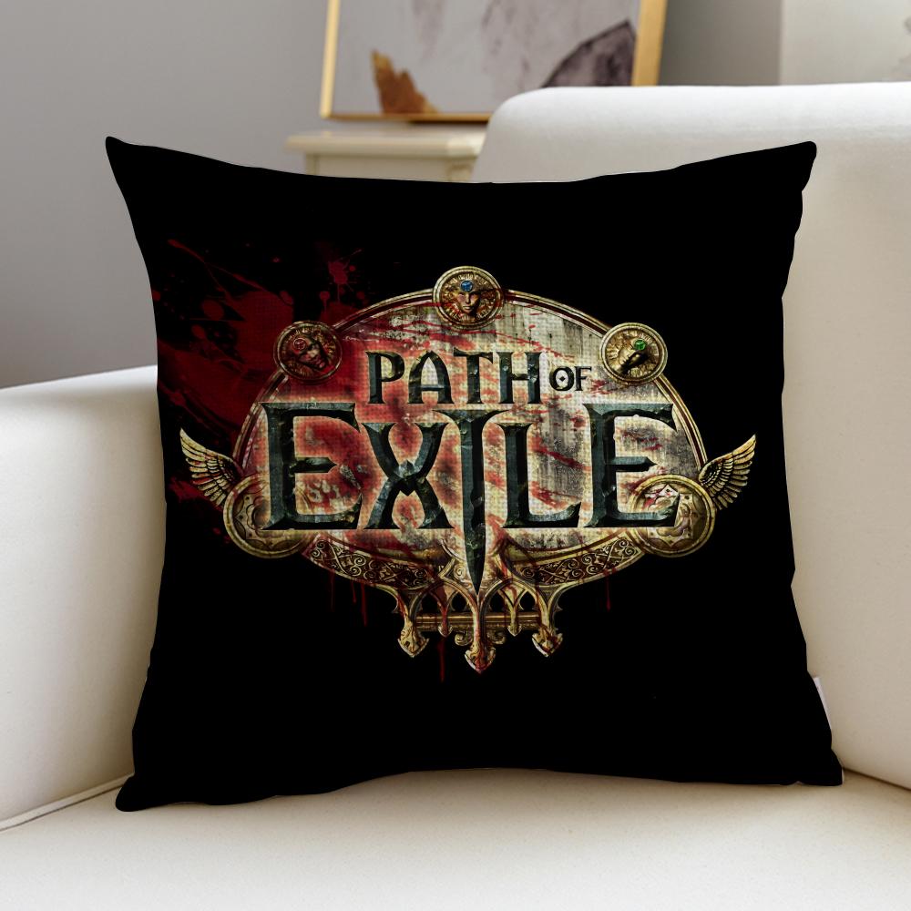 Dark PPath of ExileS Cushion Cover Breathable and skinfriendly linen pillowcase square removable and washable cushion