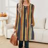 Women's Casual Fashion Long Sleeve Graphic Printed Vintage Dresses With Pockets