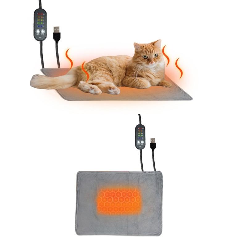 Energy Efficient Portable Pet Heating Pad USB Operated Thermal Cushion For Winter Travel Kennel Use