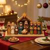 Christian Religious Figure Table Ornament Vintage Rustic Xmas Manger Scene Decor  Study Decor