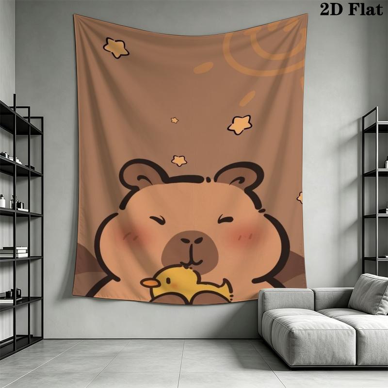 Capybara Wall Tapestry Aesthetic Wall Hanging Printed Fabric Blanket Decorative Tapestries for Bedroom Living Room Home Decor