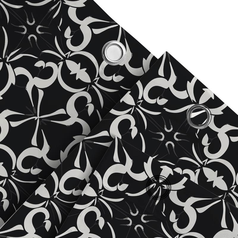Modern Geometric Pattern Bath Shower Curtain Waterproof Decorative Printed Fabric Home Decor Black White Bathroom Curtains 80X72