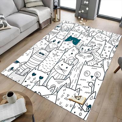 1PC Cat Pattern Non-Slip Floor Carpet, Suitable for Office, Bedroomand Playrooms. It Can Also Be Used As a Sofa Footrest cover-T67