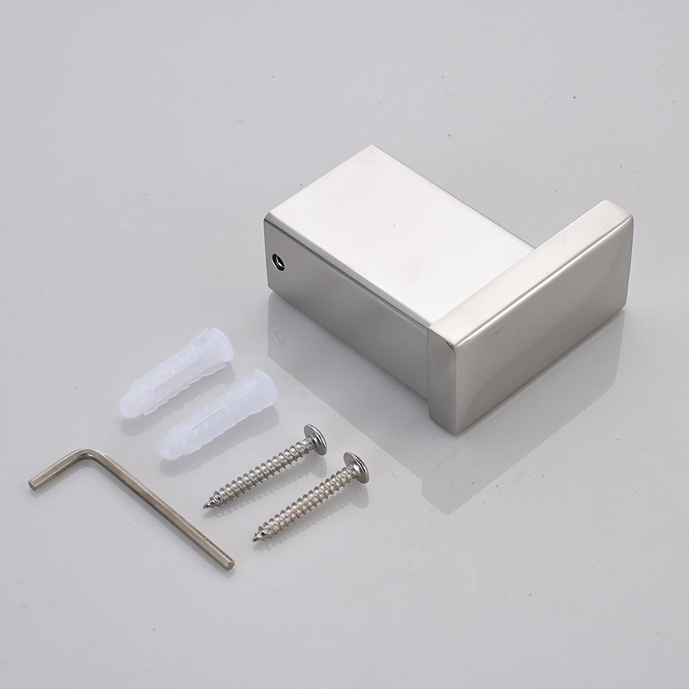 Robe Hooks Stainless Steel 304 Hooks for Hanging Clothes Hook Door Wall Hooks Square Bathroom Accessories Towel Hook 610001