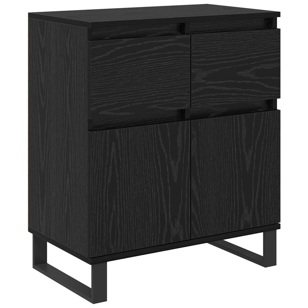 Sideboard with Drawers Black Oak Effect 60 x 35 x 70 cm