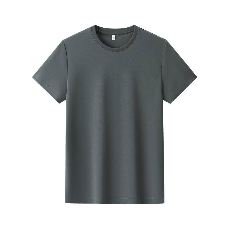 Langdeng Men's 2025 Summer Silk Blend Cooling Round Neck T-Shirt