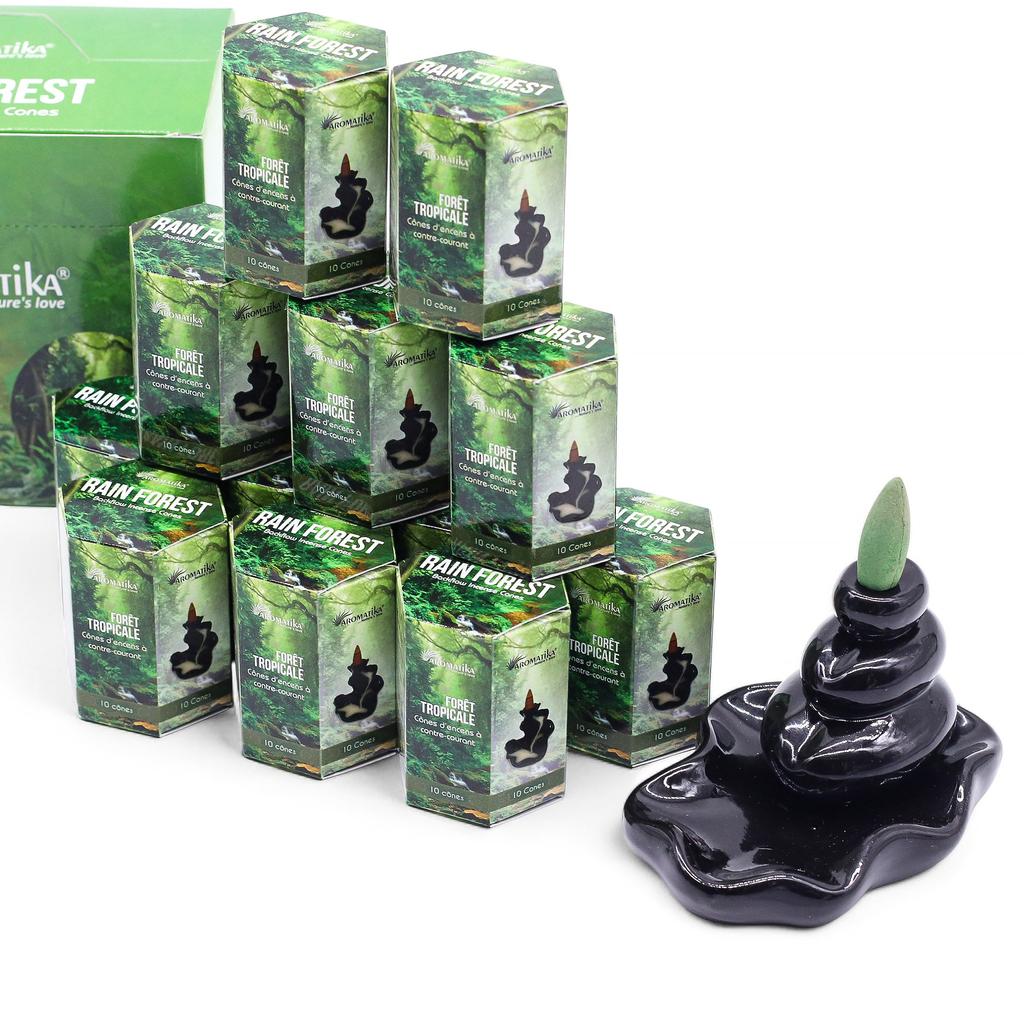 7x Backflow Incense Cones Masala Rain Forest 10 Cones