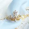 Independent Station Vintage Crown Ring Water Drop Pear Shaped Mozzarella Diamond Engagement Ring