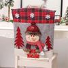 Christmas Themed Santa and Snowmans Chair Slipcovers Nonwoven Materials Quick Setups Holiday Decoration