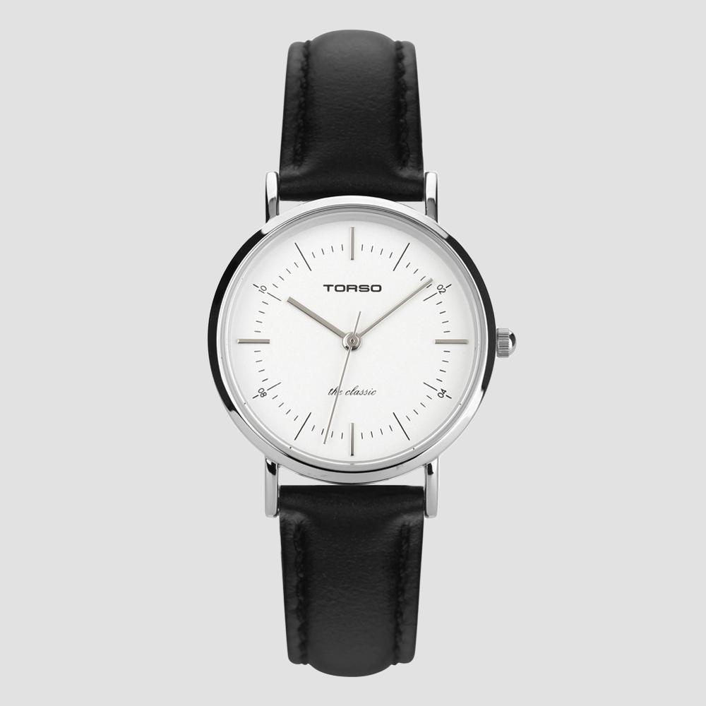 Toleuso T41L-F-Ssbk The Classic Quartz 28Mm Women'S Leather Watch