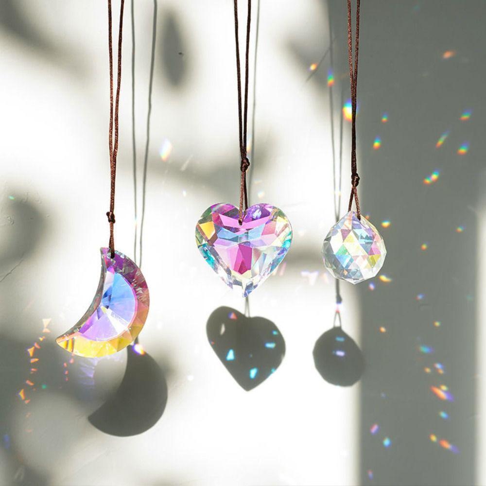 50mm Rainbow Maker Half Moon Glass Prism Suncatcher Crystal Prisms  Sunlight Collection
