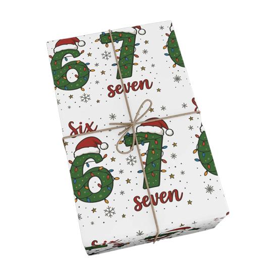67 Meme Christmas Gift Wrap Funny Wrapping Paper for Kids Unique Brain Rot Holiday Gift Wrap Paper Roll for Birthday Xmas Present Wrapping