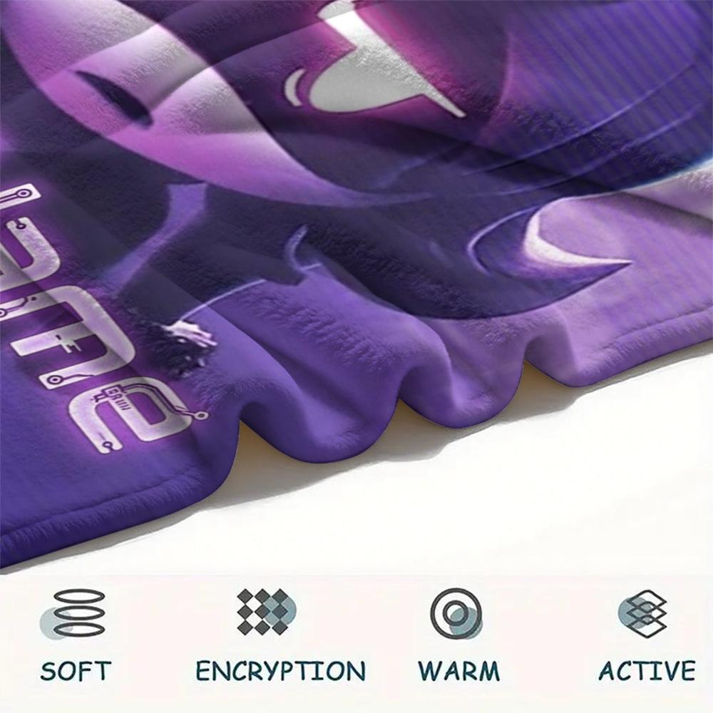 1PC Cyberpunk Hero Custom Name Patterned Flannel Blanket Suitable For All Seasons For Home Decor Warmth And Comfort Gifts Holiday Present