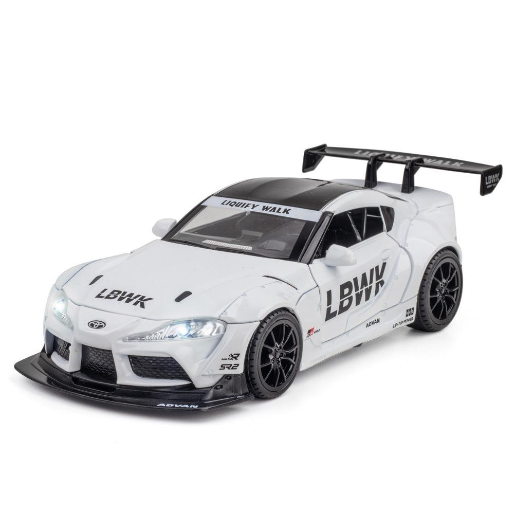 1/24 Toyota SUPRA Track Alloy Sports Car Model Diecasts & Toy Vehicles Metal Car Model High Simulation Sound and Light Childrens Gifts