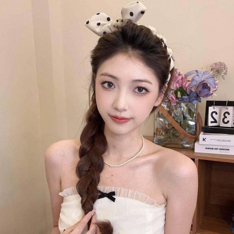 Polka Dot Bow Headband for Women Twist Hair Hoop Fashion Hair Accessory