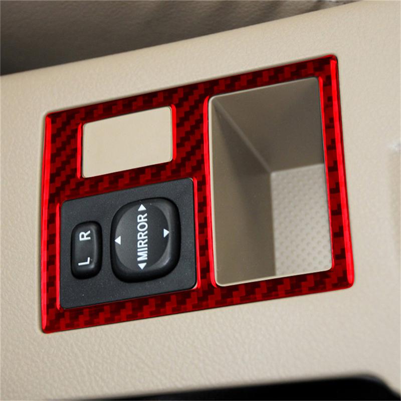 Carbon Fiber Car Rearview Mirror Adjustment Trim Frame Cover Sticker For Toyota RAV4 2006-2012 Car Accessories
