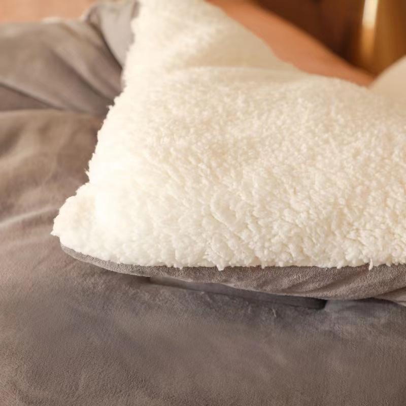 Twin Queen King Full Double Size Plush Velvet Quilted Winter Thick Warm Lamb Velvet Duvet Bedding In Filler
