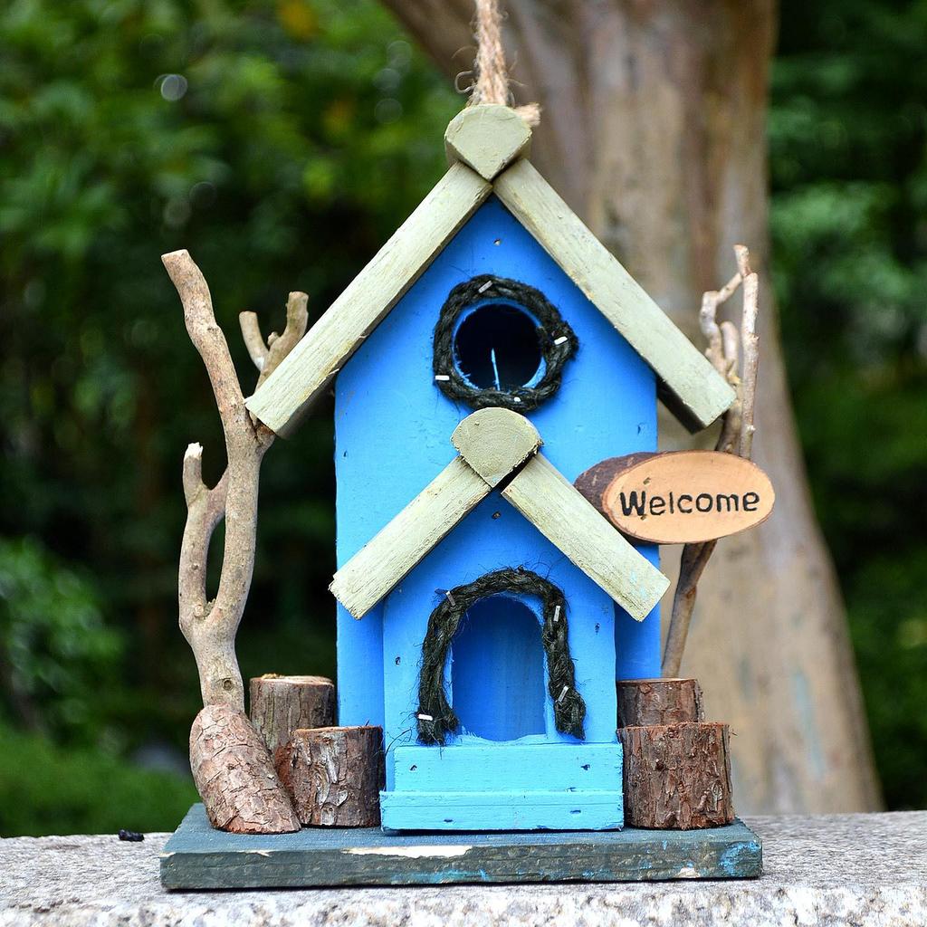 Xianci Outdoor Vogelhaus aus Massivholz: Garten-, Hof- oder Balkondekoration Ornament.
