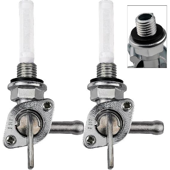 2 PCS Fuel Tank Shut Off Valve Switch Petcock for Generator Champion, Gas Tank Valve Fit for Mini Bike/Go Kart/Dirt Bike/ATV, M10×1.25, OEM
