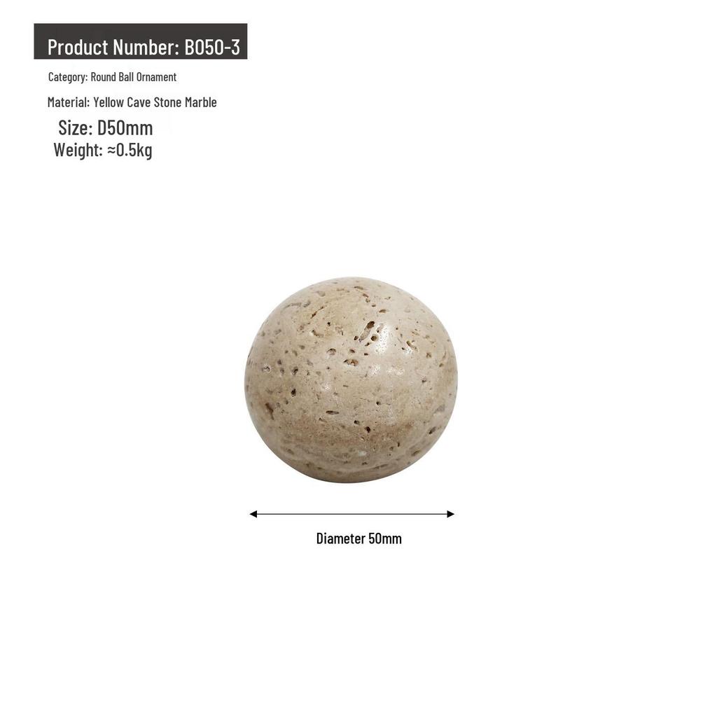 Mramorová kulatá koule - Minimalistická domácí dekorace do obývacího pokoje, na konferenční stolek, do ložnice a ke vchodu