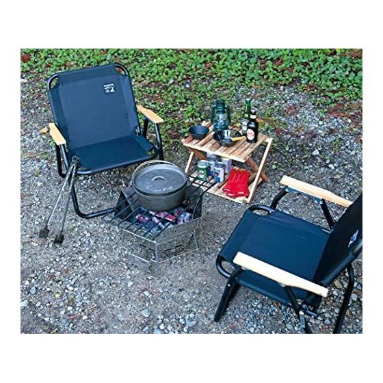 CAPTAIN STAG Camping Barbecue 2way Bonfire Trivet Wide Net [Compatible with Bonfire Stand, Stove, and Grill] Removable Legs Black UG-3260