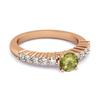 Peridot Runder Solitärring - Sterlingsilber Roségold Vermeil