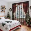 Single Panel Christmas Window Scenery Decoration Curtain Made Polyester Fiber Design Suitable Holiday Parties Winter Celebrations Decorations Of With