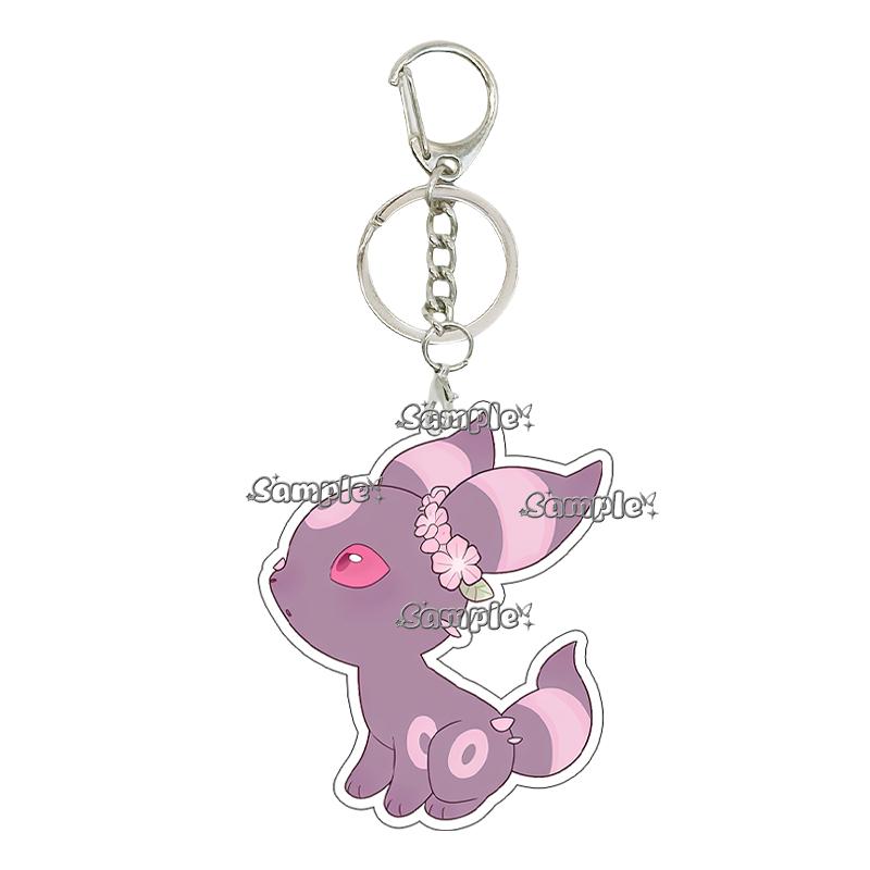 Anime Cartoon Umbreon Eevee Espeon Acrylic Keychain Key Chain Ring Backpack Charm Accessories Homemade Pendant Gift for Friends