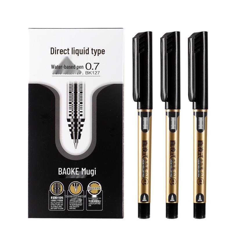 Baoke BK127 Quick-Dry 0.7mm Rollerball Pen - Black, Red, Blue, Water-Based Bullet Tip for Business, Office, & Student Use 0.7mm чёрный