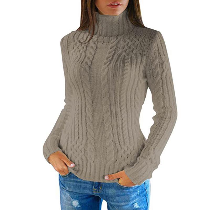 

Кашеміровий светр Жіночі в язані светри Вовняна водолазка Пуловер з довгим рукавом Зима-осінь Джемпер Одяг Жіночий пуловер M сірий колір