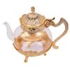 Palace Golden Glass Teapot Kitchen Metal Cold Kettle Coffee Pot European Style Home Decoration Glassware Birthday Wedding Gifts