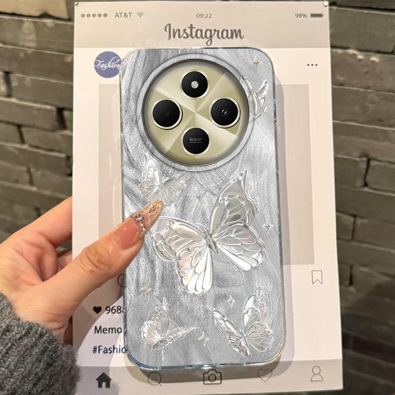 Luxury Butterfly Girl Women Phone Case For Xiaomi Poco X3pro X5 M6 X6 X3 NFC M5s M6 X7 Pro C75 C61 Shockproof Bumper Funda Cover