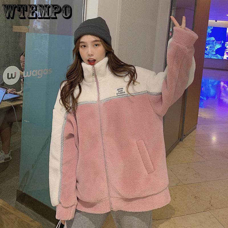 Повседневное женственное зимнее пальто из овечьей шерсти с воротником-стойкой на молнии — фото 4