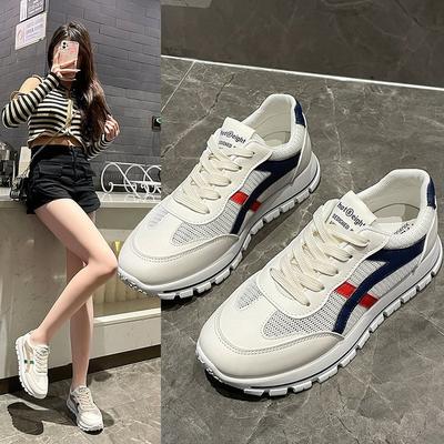 Weiße Schuhe für Damen Neue Frühjahrs- und Sommerschuhe mit Mesh-Oberfläche, atmungsaktive Schuhe, lässige, all-matching Sneaker, Ins Boardschuhe, Cortez