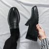 Large Size Men's Shoes Fashion Casual Shoes British Style Leather Shoes Men's Platform One-pedal Loafers Business Small Leather Shoes