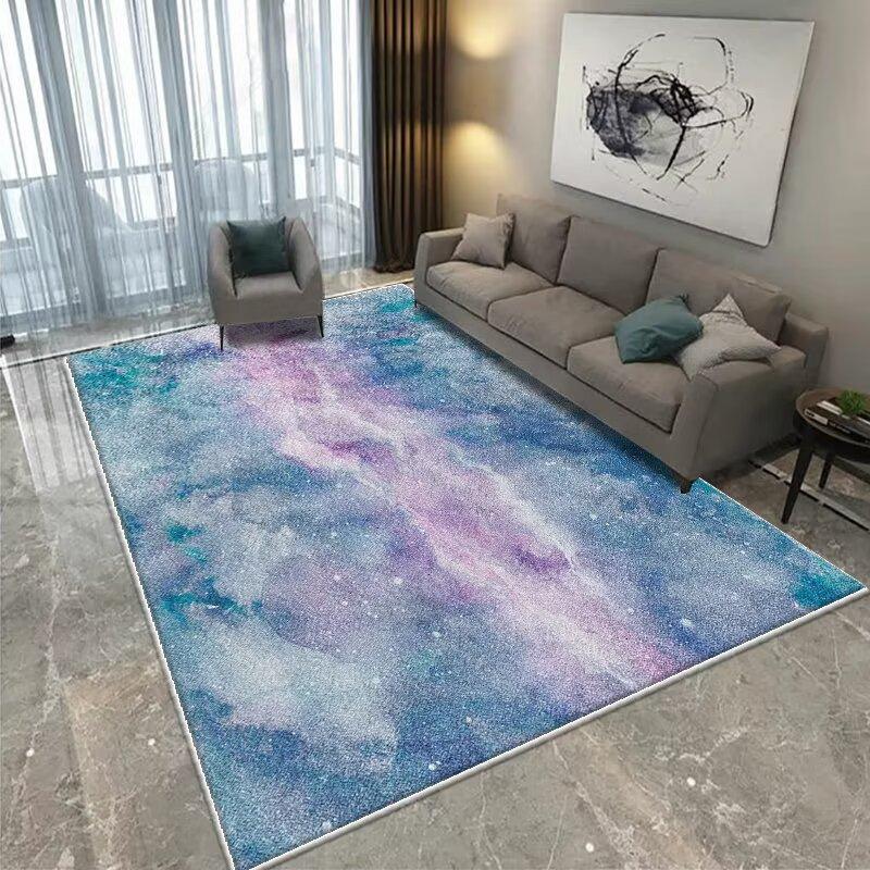 Modern CARPET FOR LIVE ROOM Non-slip Home Decoration Luxury Light Luxury Golden Blue Area Rug Washable Parlor Mat Bedside Room