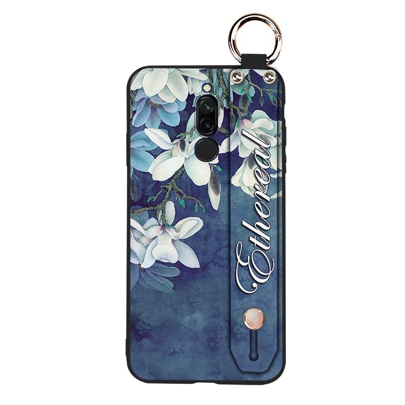 Flower Anti-knock Phone Case For Xiaomi Redmi 8 Silicone Wristband Anti-dust Soft case Fashion Design Phone Holder Ring