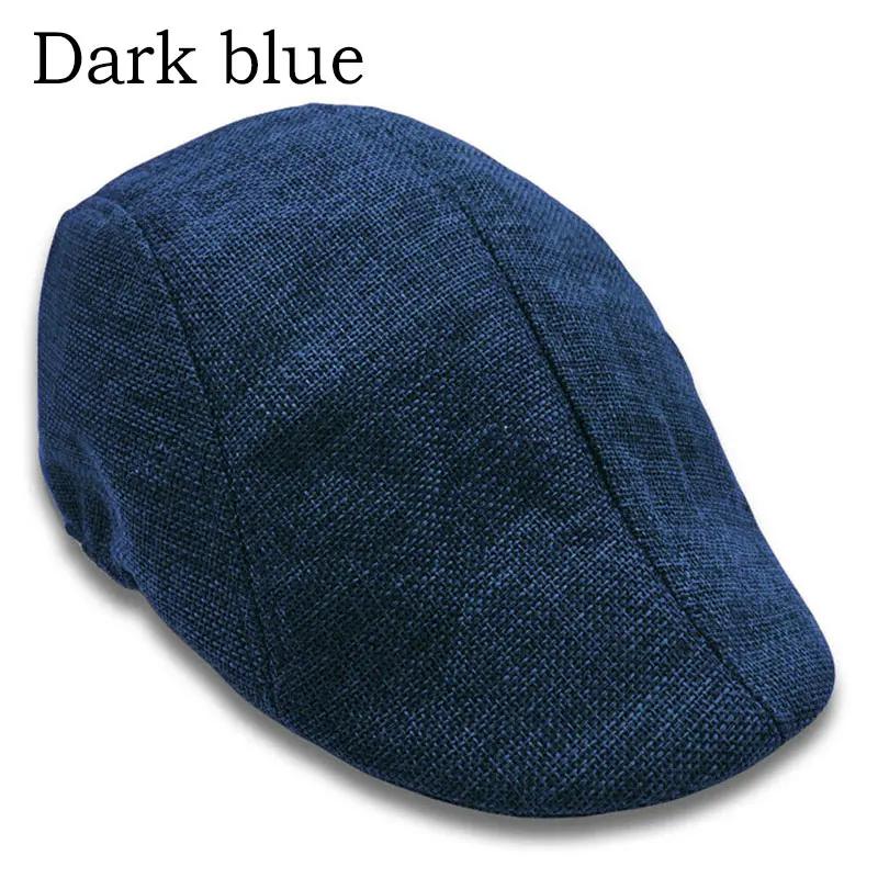Men Berets Cap British Autumn Summer Linen Hats Flat Caps Classic Vintage Gatsby Cabbie Cap Chapeau Homme