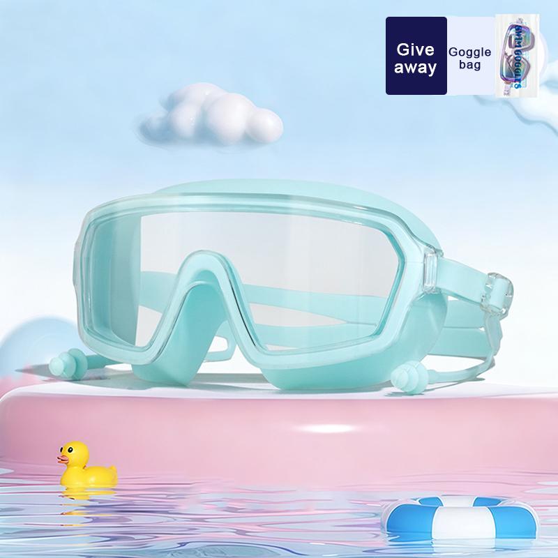 Outdoor Schwimmbrille Anti-Beschlag Weites Sichtfeld Tauchen Schwimmbrille Mit Ohrstöpseln Für Kinder's Wasserdichtes Tauchen Schwimmbrille