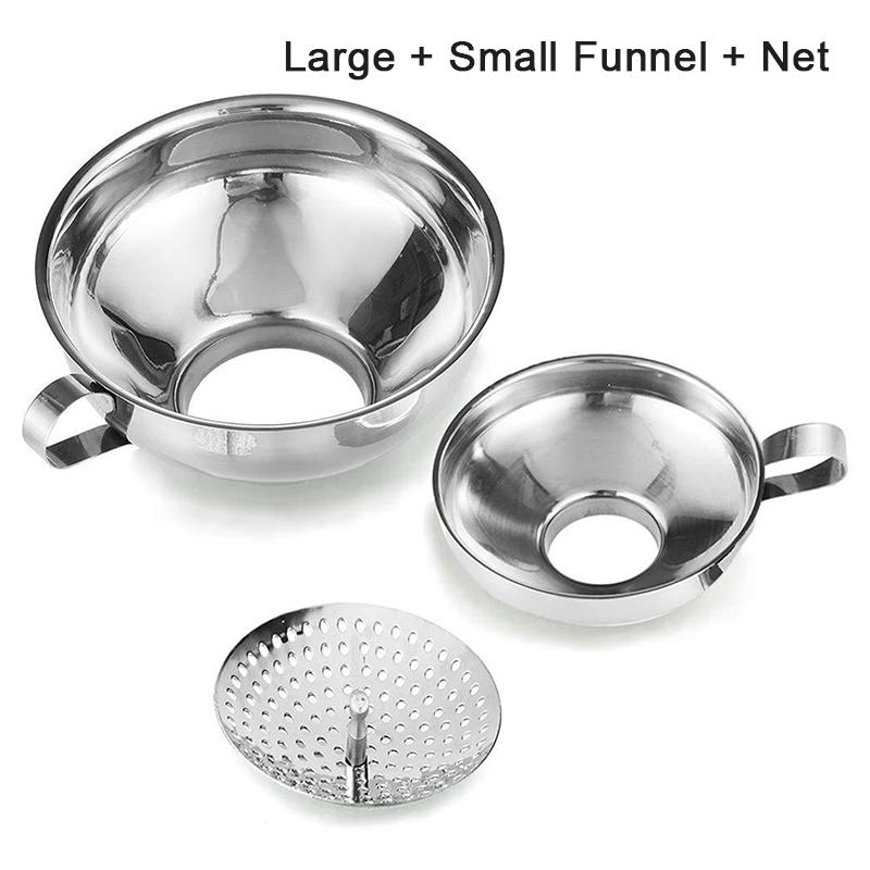 2/3PCS Funnel Tube Mason Jar Funnel With Handle Stainless Steel Canning Funnel Regular And Wide Mouth Jars