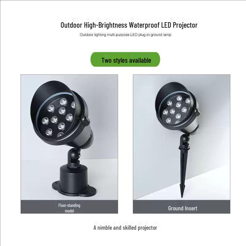 Outdoor Waterproof Plug-In Spotlight for Gardens and Lawns