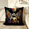 Band LLedZZeppelin Cushion Cover Pillow Case Antidustmite Pillowcase Silky Short Plush Sofa Cushion Cover hot