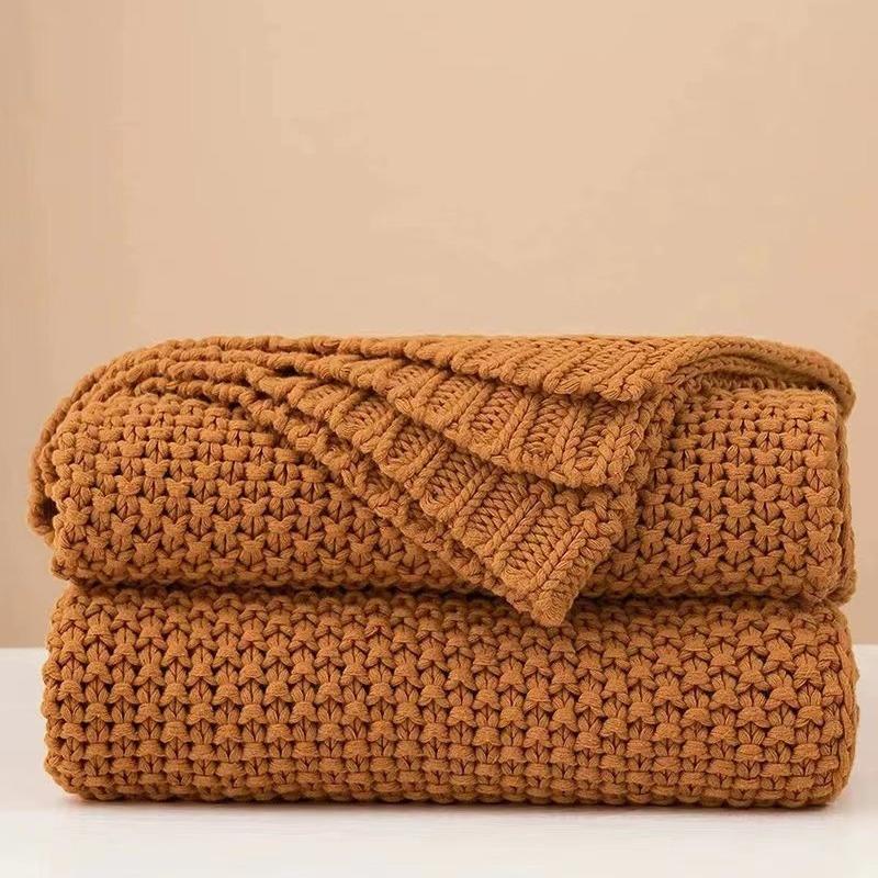 Nordic Tassel Knit Throw Blanket - Soft Scandinavian Accent for Office Nap, Air Conditioning & Cozy Home Decor
