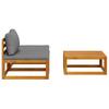 3 Piece Garden Lounge Set with Cushions Solid Acacia Wood